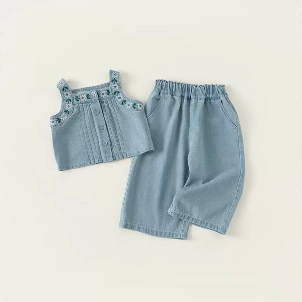 Nicole Summer Blossom Denim Set Set Alex + Nova