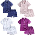 Short Sleeve Solid Silk Satin Nightgown Set Set Alex + Nova