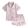 Short Sleeve Solid Silk Satin Nightgown Set Set Alex + Nova 9-12 Monhts Champagne