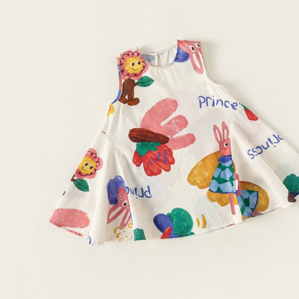 Colorful Doodle Sleeveless Dress Dresses Alex + Nova 