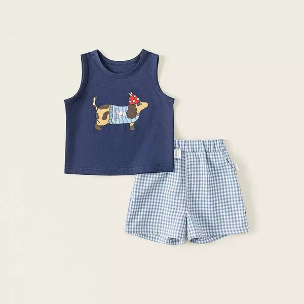 Party Pup Sleeveless Gingham Summer Set Set Alex + Nova 