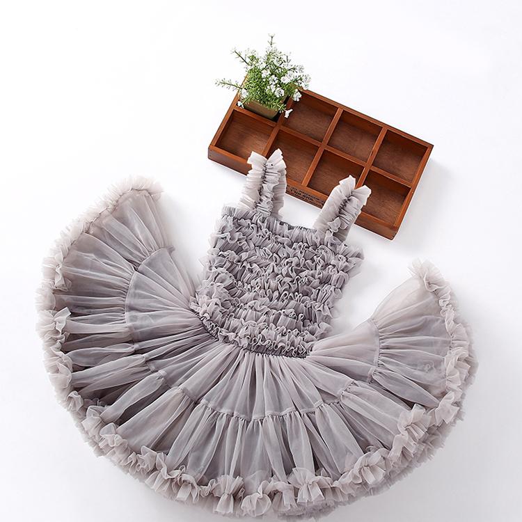 Claudia Puffy Party Tutu Dress 4-5 Years / Light Grey