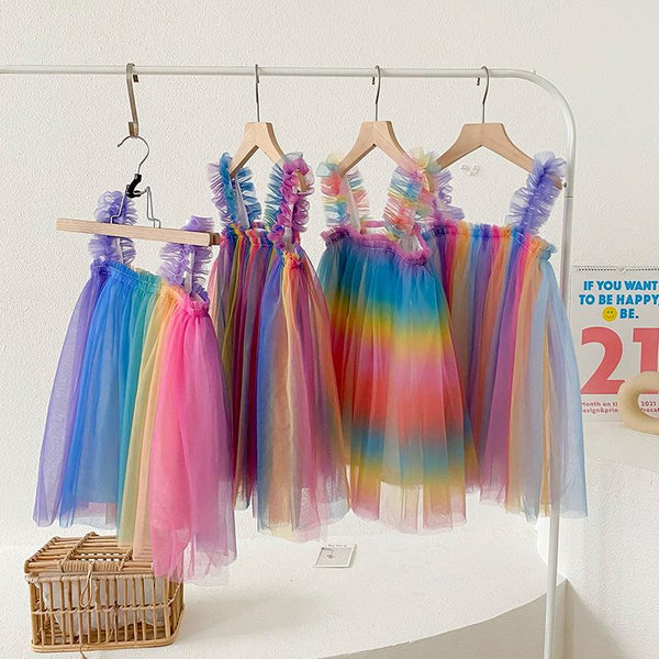 Magical Rainbow Sleeveless Tulle Dress – Alex + Nova