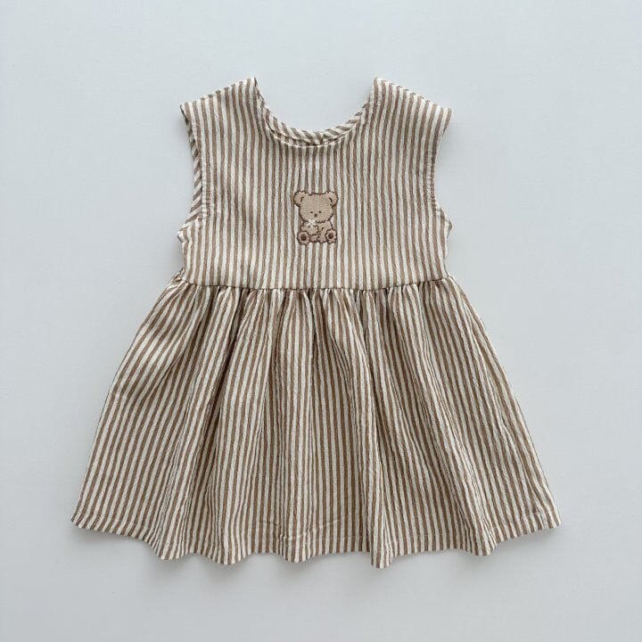 Embroidered Bear Striped Summer Dress – Alex + Nova